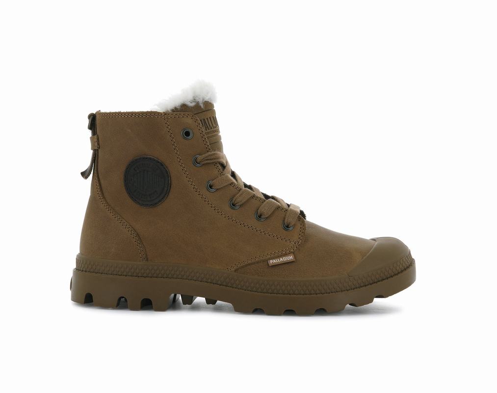 Palladium Pampa Hi Pilot Men's Boots Dark Brown (XJTC34825)